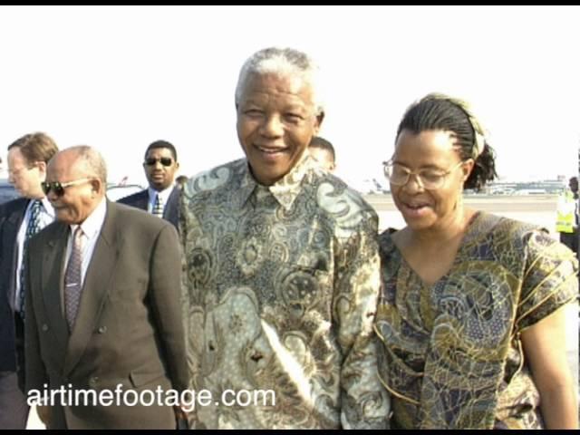 Airtime footage. Nelson Mandela hand in hand with Graca Machel