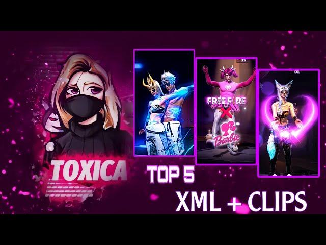 TOP 5 XML + CLIP PACK || FREE FIRE CLIPSPACK II HD QUALITY CLIPS PACK I| FREE FIRE EMOTES PACK