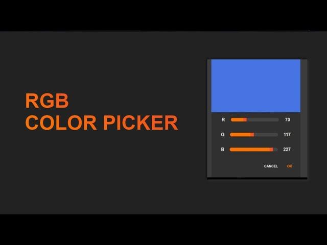 RGB Color Picker with JavaScript, HTML and CSS