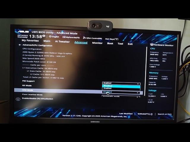 How to Enable AMD-V in BIOS in Asus A320M