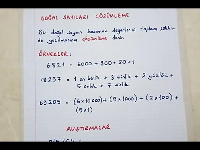 4.sınıf doğal sayıları çözümleme ve karşılaştırma @Bulbulogretmen #matematik #dogalsayılar