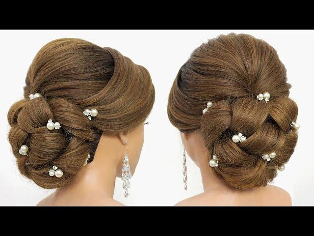 Wedding updo tutorial. Hairstyle for long hair