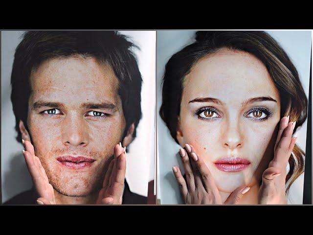 ASMR Tracing & Describing Celebrity Faces