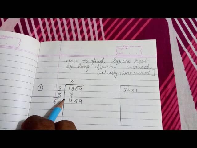 How to find square root by long division method (short method)