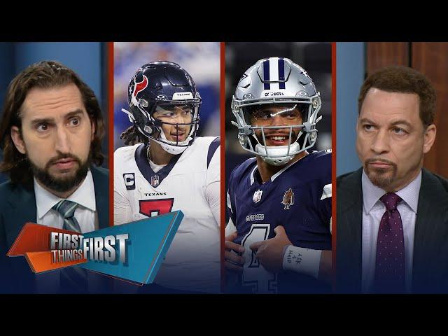 C.J. Stroud list himself as a Top 5 QB & Cowboys all-in on retaining Dak | NFL | FIRST THINGS FIRST