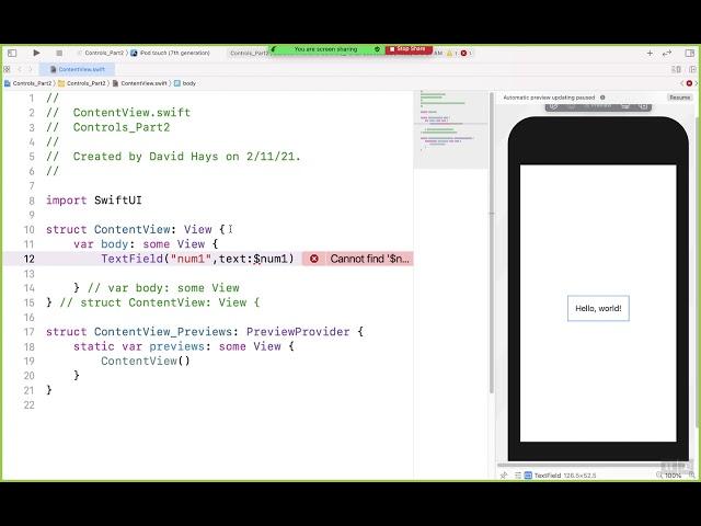 iOS App Development 1 - Class Session - 2/11/2021 (If/Else and Toggle)