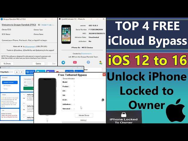 TOP 4 FREE iCloud Bypass Tools iOS 12 to 16.7.5 | Unlock iPhone Locked to Owner | Activation Lock