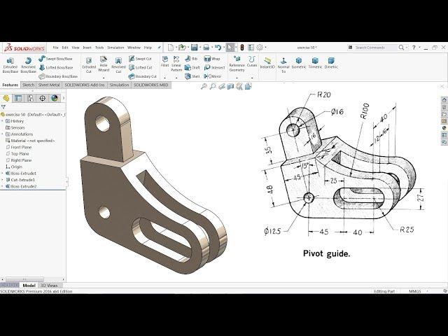 SolidWorks Tutorial for beginners Exercise 50