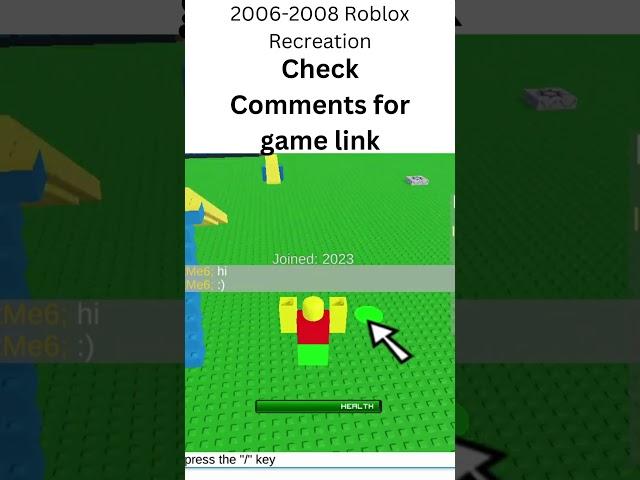 Old roblox hangout game #roblox #recreation #nostalgia #newgame