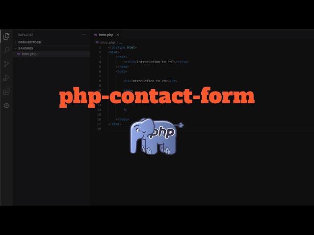 Creating a PHP Contact Form