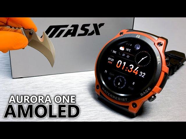 SPORT SmartWatch MASX Aurora One AMOLED 2023 (IP69K Waterproof 5ATM) Unboxing and Test - ASMR