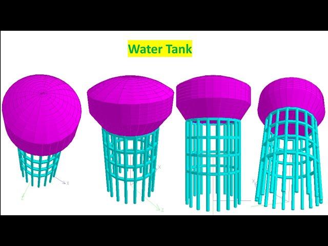 Overhead Water Tank design and analysis in STAAD PRO.