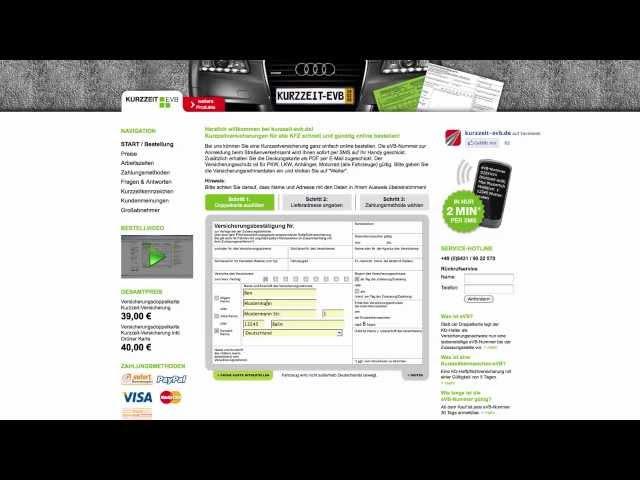 Kurzzeit-eVB Online HD