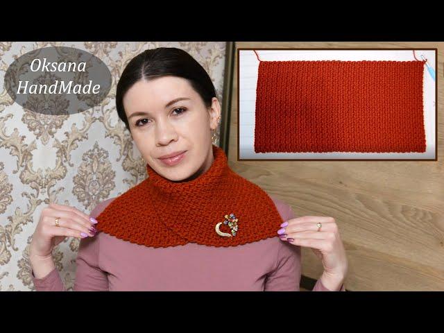 Снуд, манишка из прямоугольника, вязание крючком. МК. Crochet DIY