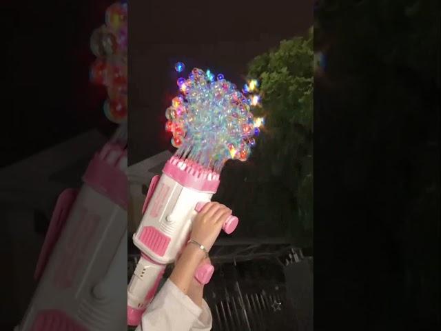 ⭐ Product Link in Comments!⭐Automatic Flashing Rocket Launcher Bubble Gun