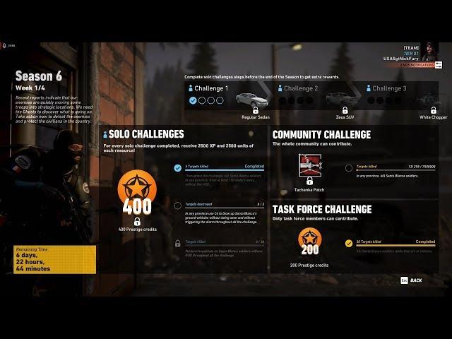 Ghost Recon Wildlands Season 6 Week 1 Solo Challenge 1 / Task Force Challenge