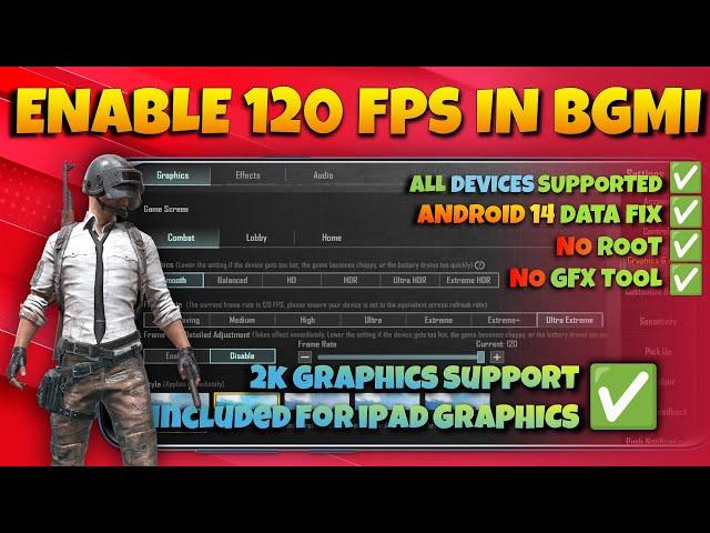 How to enable 120 fps Ultra extreme+ 2K Graphics in any device in BGMI / PUBG | No GFX tool needed