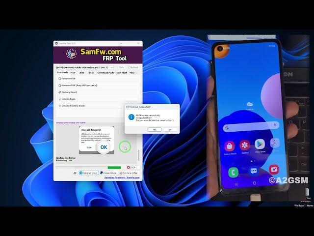 Samsung FRP Bypass 2023 | ADB Enable Fail New Security | Samfw FRP Tool | A2GSM