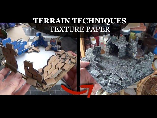 Terrain Techniques - Texture Paper - TRANSFORM Your Cardboard Crafts + Art + Fantasy Game Terrain