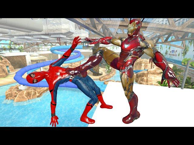 Spiderman & Iron Man Ragdoll Jumps & Falls (GMOD) Episode 137