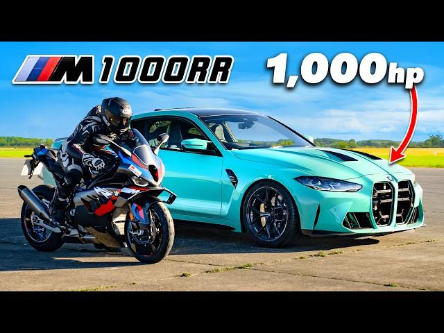 1000hp BMW M4 v M1000RR: DRAG RACE