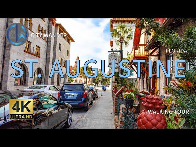 St. Augustine, Florida [4K] Walking Tour (Historic Downtown) 2021