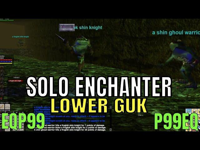 EverQuest P99 SOLO Enchanter in Lower Guk Charm Fighting at Level 35 nice little camp Project 1999