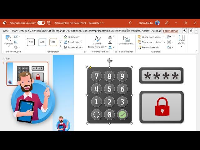 Zahlenschloss mit PowerPoint erstellen: Wer knackt den Code? [Anleitung]