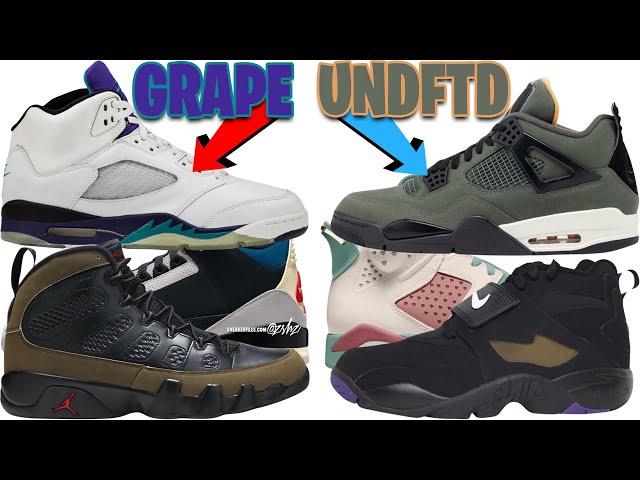 AIR JORDAN 5 GRAPE 2025, UNDEFEATED JORDAN 4, JORDAN 9 OLIVE 2024, DIAMOND TURF RAVENS + MORE