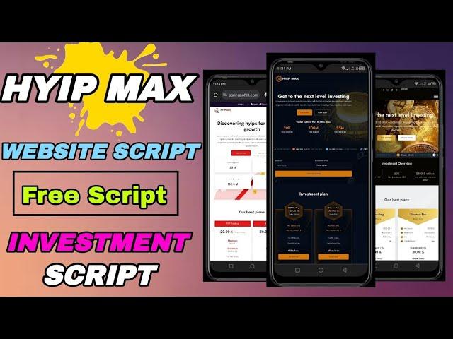 Setup Your Hyip investment Website ll Hyip Max source Code 