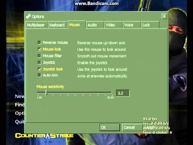 Как изменить чувствительность мыши в игре cs 1.6