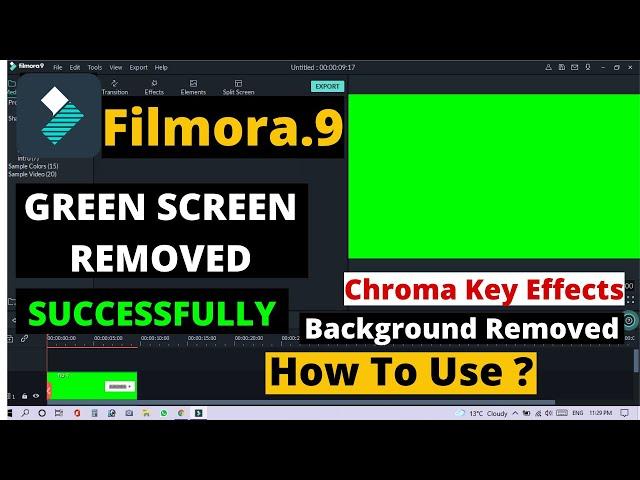 Green Screen Remove in Wondershare Filmora 9 2022 | How to remove Croma in Filmora 9 | chroma key