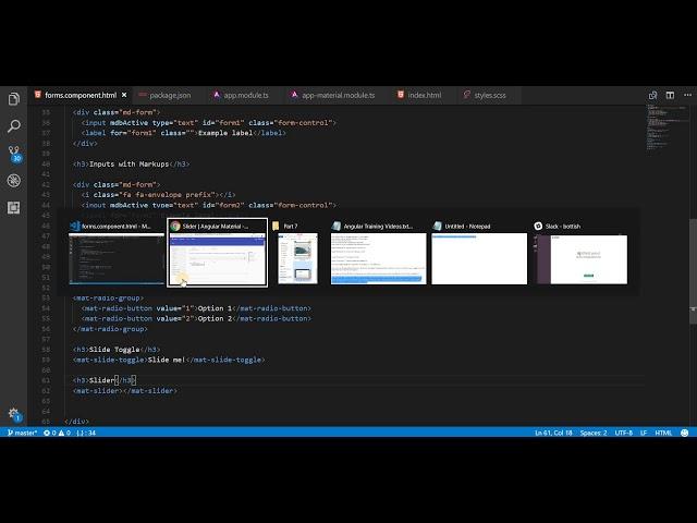 Angular Training Part 7 - Adding Radio Buttons, Slide Toggle, Slider, Progress Bar and Spinner