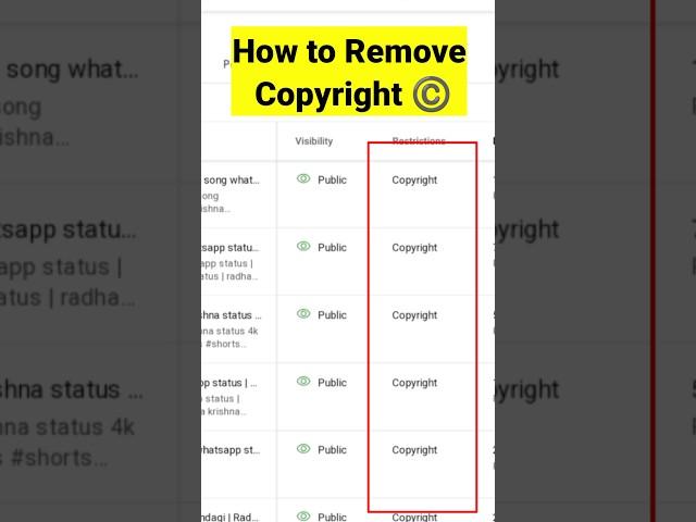 Copyright Claim हटाए 1 मिनट मे | copyright claim kaise hataye | #shorts #youtubeshorts