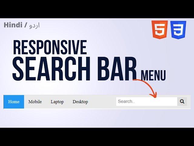 Create Navigation Search Box in HTML CSS | Responsive Search box in Navigation bar | HTML Tutorial