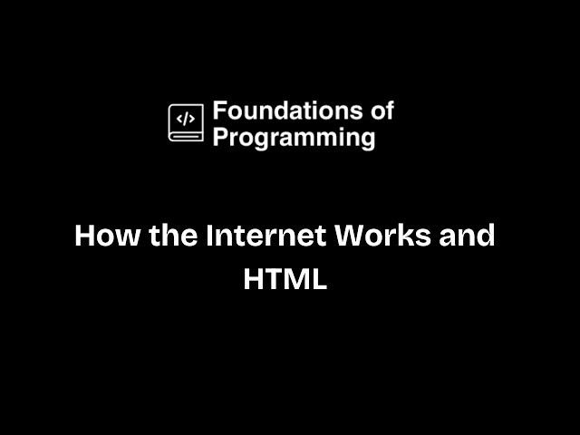 How the Internet works and HTML