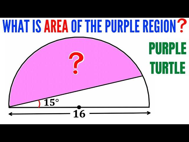 Can you find the area of the Purple shaded region? | (Step-by-step explanation) | #math  #maths