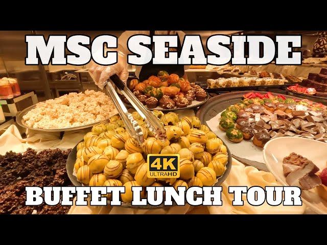 MSC SEASIDE - LUNCH BUFFET TOUR - MARKETPLACE RESTAURANT - 2023 - 4K