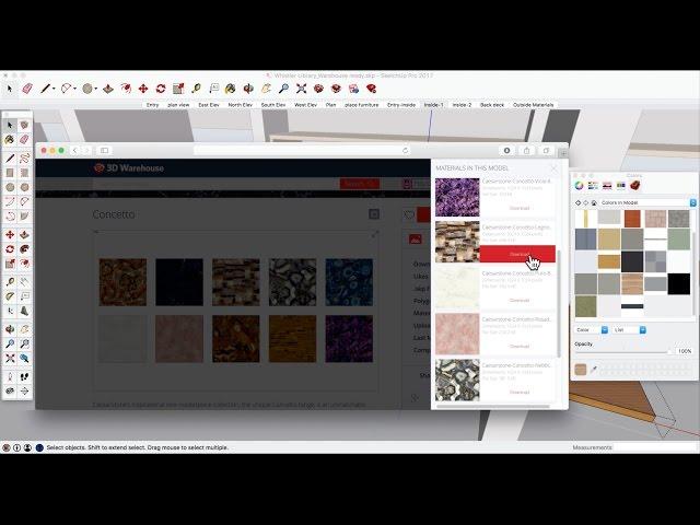 3D Warehouse: Download Materials