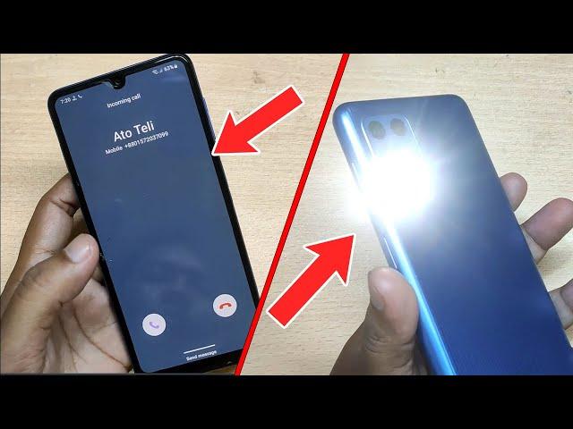 How to turn on flashlight when phone rings in Samsung