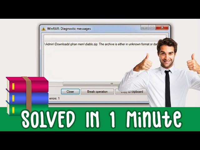 Winrar diagnostic message | File not Extract | Solved