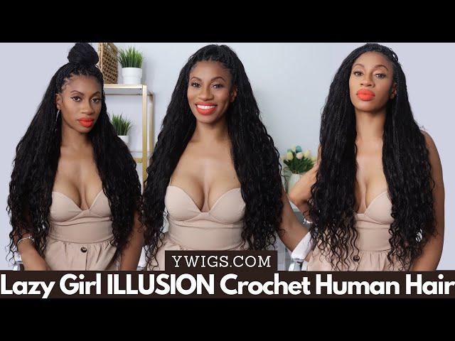 No Time For Small Box Braids? Try these Crochet Mermaid Braids w/Human Hair Boho Waves | ft. YWIGS