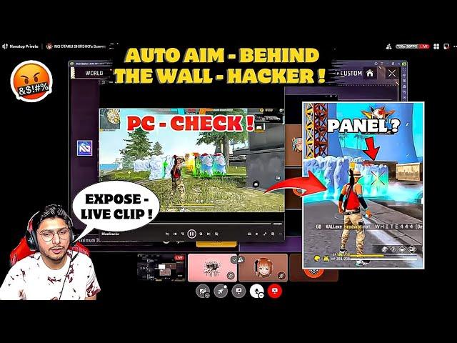 PLAYER USING - HACK IN @NonstopGaming_ LIVE ?| KALI - PC CHECK LIVE !| AUTOAIM - BEHIND WALL !