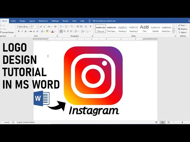 Social Media Logo Making Tutorial in Ms Word --- Instagram Logo Design !!