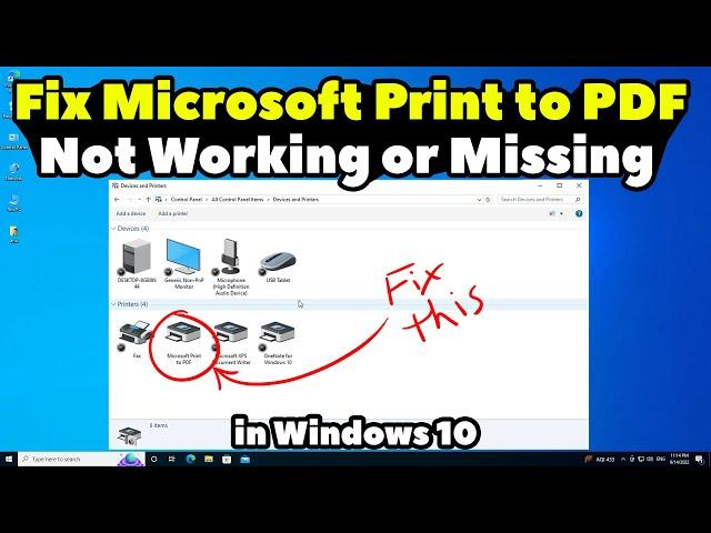 How to Fix Microsoft Print to PDF Not Working or Microsoft Print to PDF Driver Missing in Windows 10