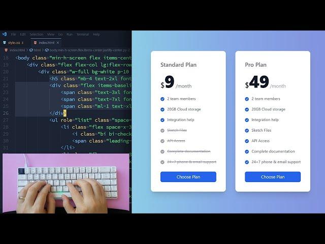 ASMR Programming - Tailwind CSS Pricing Table - No Talking