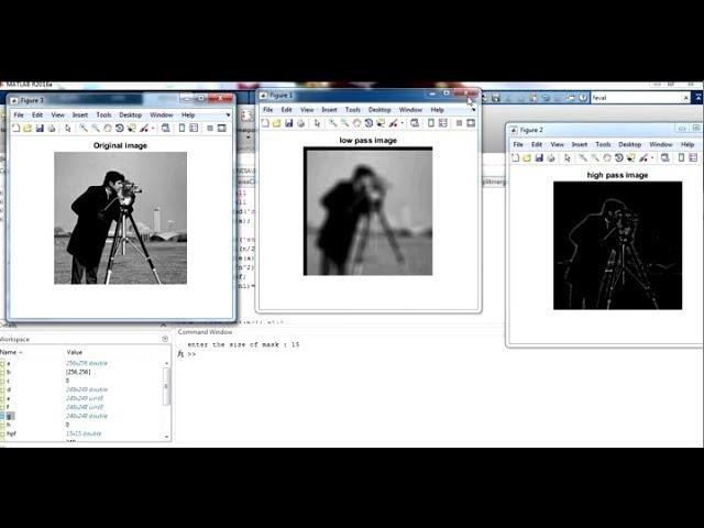 High Pass and Low Pass filtering in Spacial domain with MATLAB