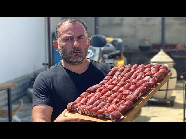 JUICY GRILLED BEEF. MEAT ROLLS. ENG SUB.