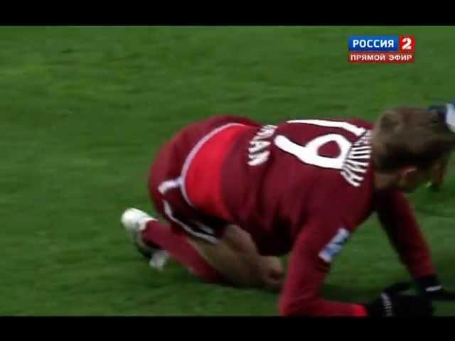 Гол Рязанцева в матче "Динамо М - Рубин" 0:1