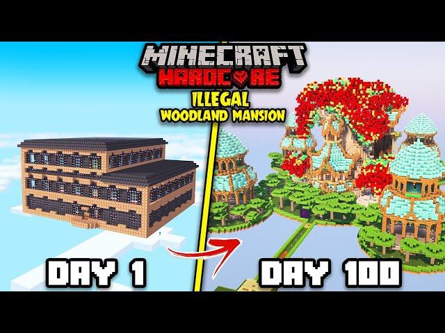 I Survived 100 Days On ILLEGAL Woodland Mansion in Minecraft Hardcore